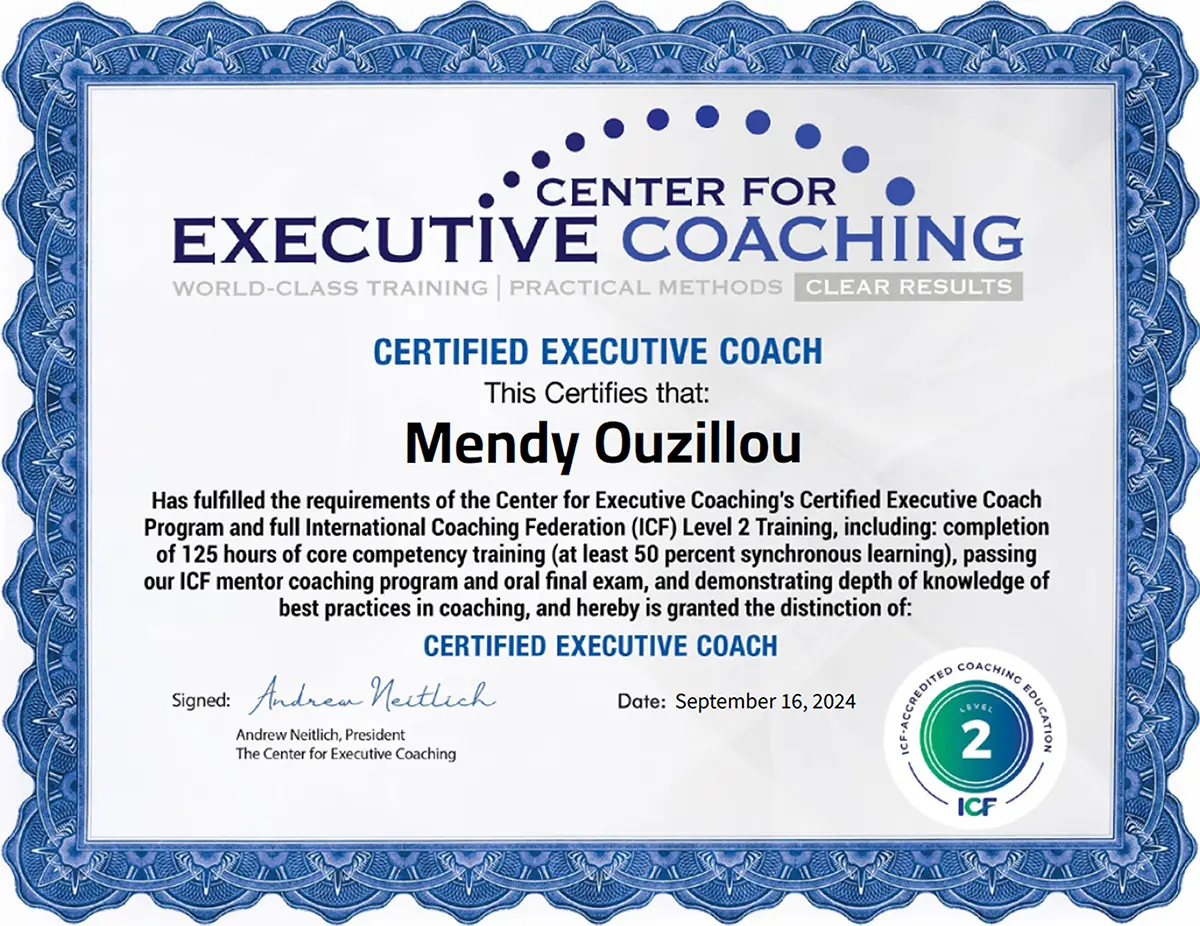 Center for Executive Coaching: Certified Executive Coach Level2 Mendy Ouzillou